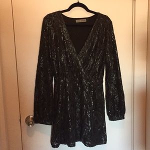 macy & taylor sequin black dress